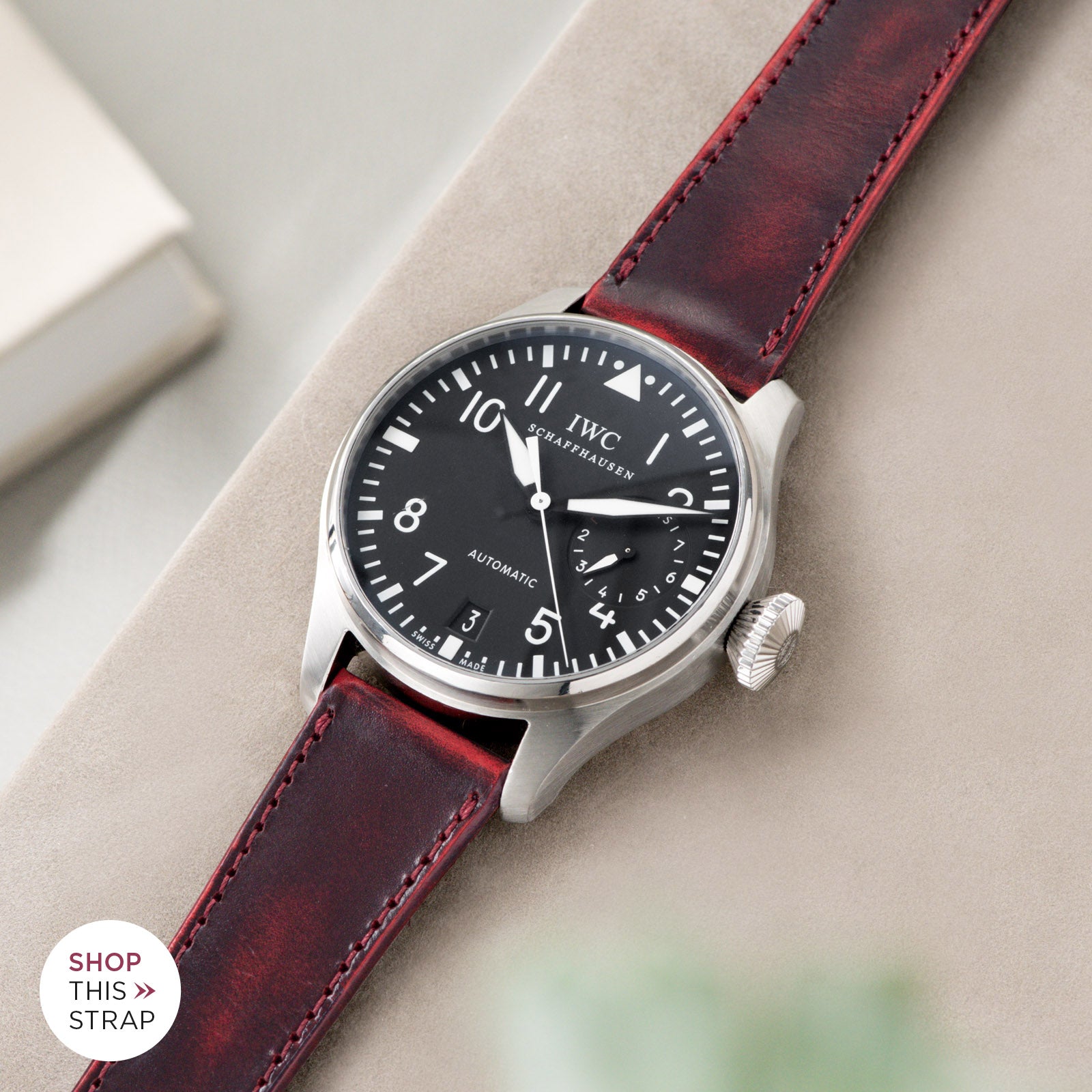 Bulang and Sons_Strap Guide_IWC Big Pilot Ref 5004_Degrade Chili Red Leather Watch Strap