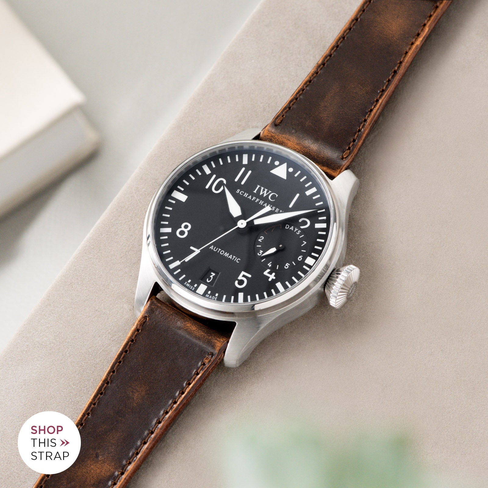 Bulang and Sons_Strap Guide_IWC Big Pilot Ref 5004_Degrade Honey Brown Leather Watch Strap