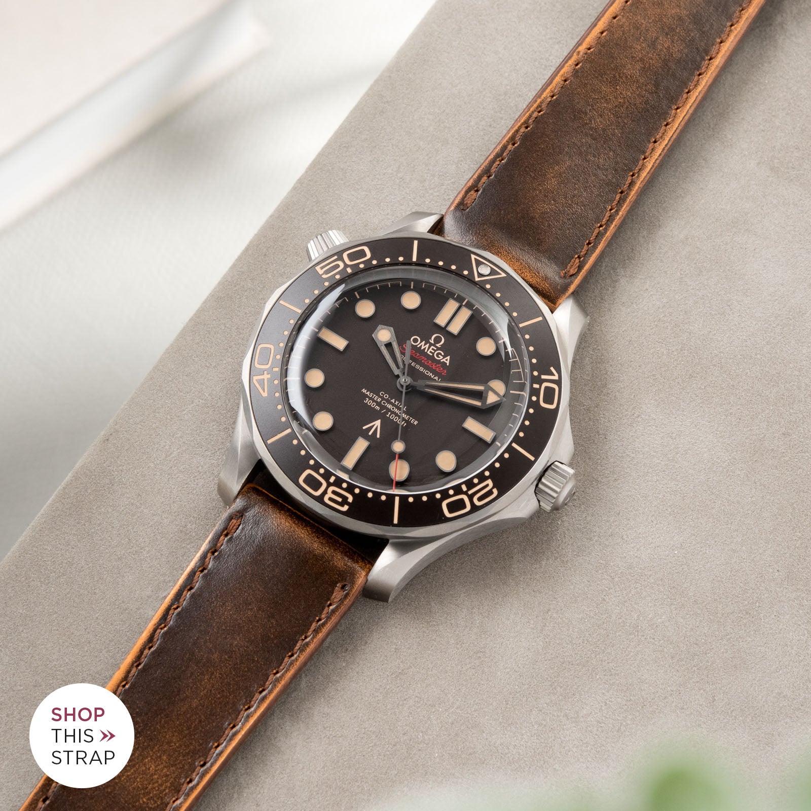 Bulang and Sons_Strap Guide_The Omega Seamaster James Bond_Degrade Honey Brown Leather Watch Strap