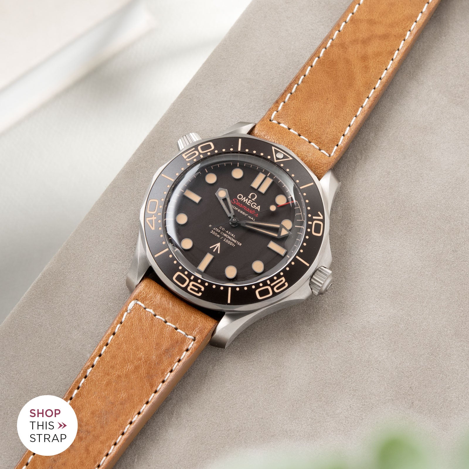 Bulang and Sons_Strap Guide_The Omega Seamaster James Bond_Gilt Brown Leather Watch Strap