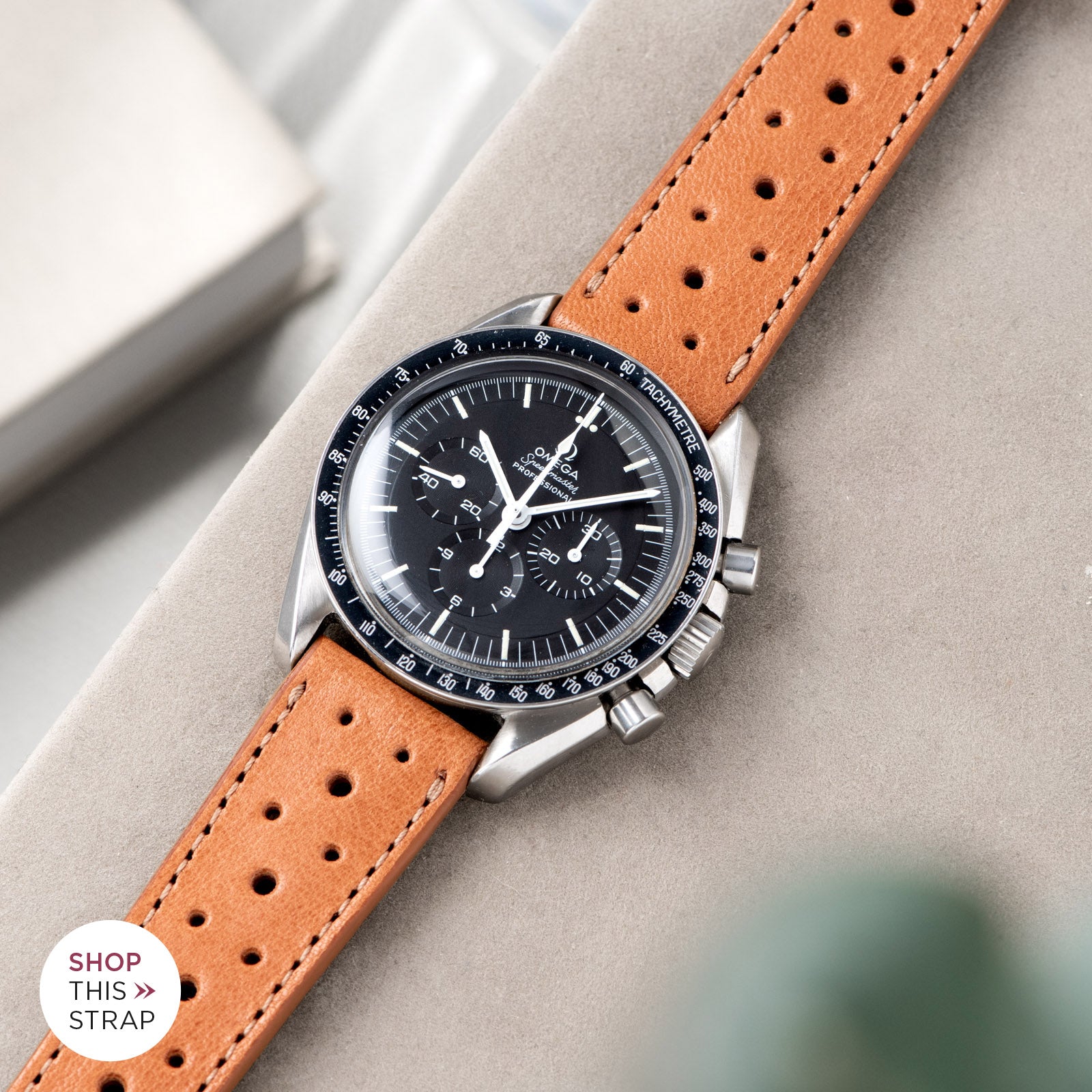 Racing Caramel Brown Leather Watch strap