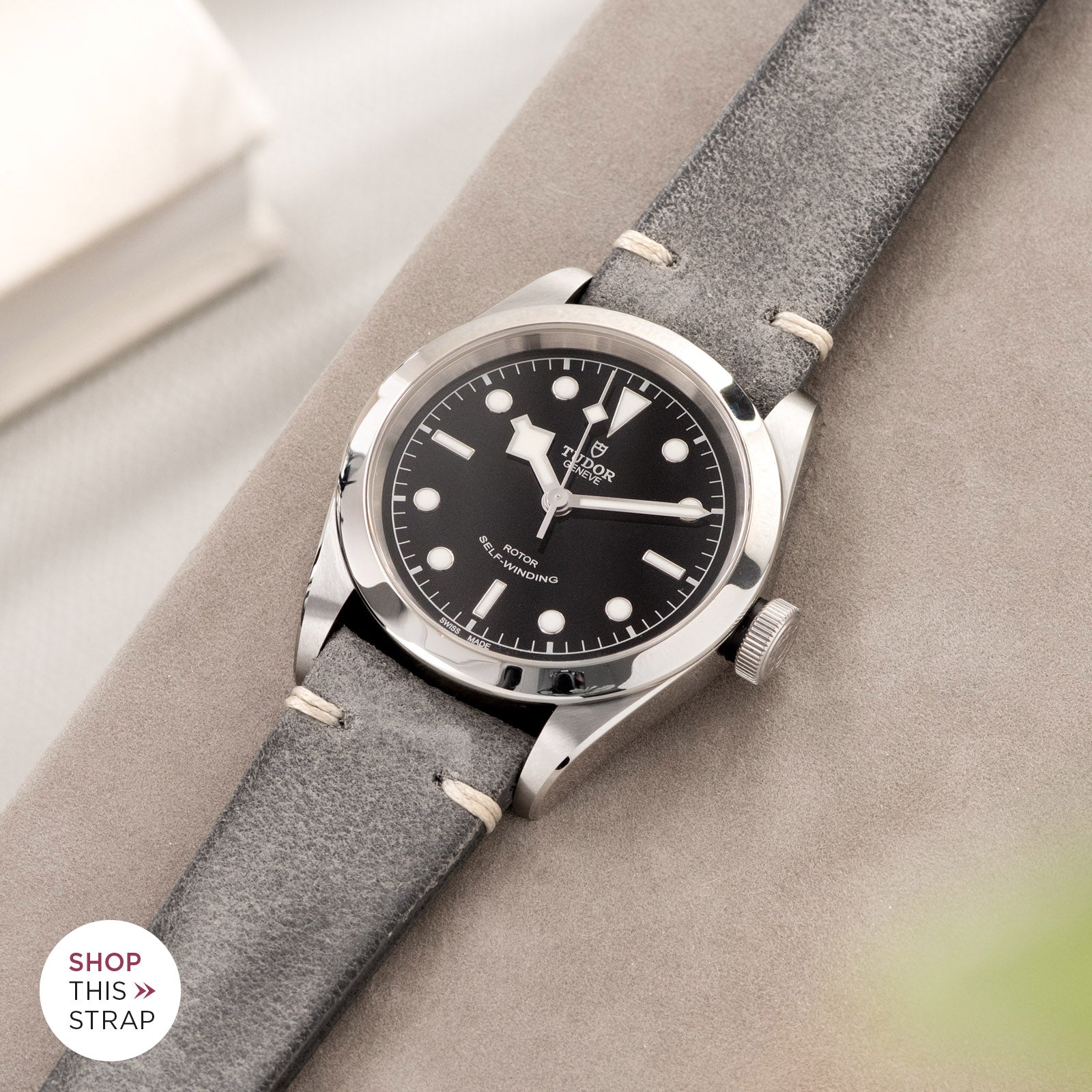 Bulang and Sons_Strap Guide_The Tudor Black Bay 41_Rugged Grey Leather Watch Strap