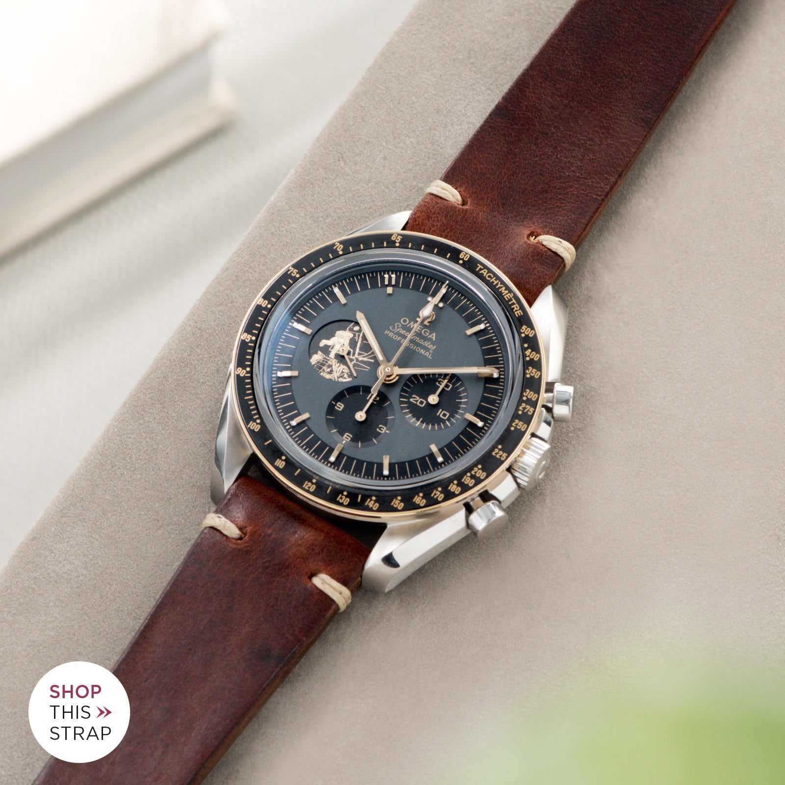 Bulang and Sons_Strap Guide_Omega Speedmaster Apollo 11 50TH Anniversary Watch_Siena Brown Leather Watch Strap