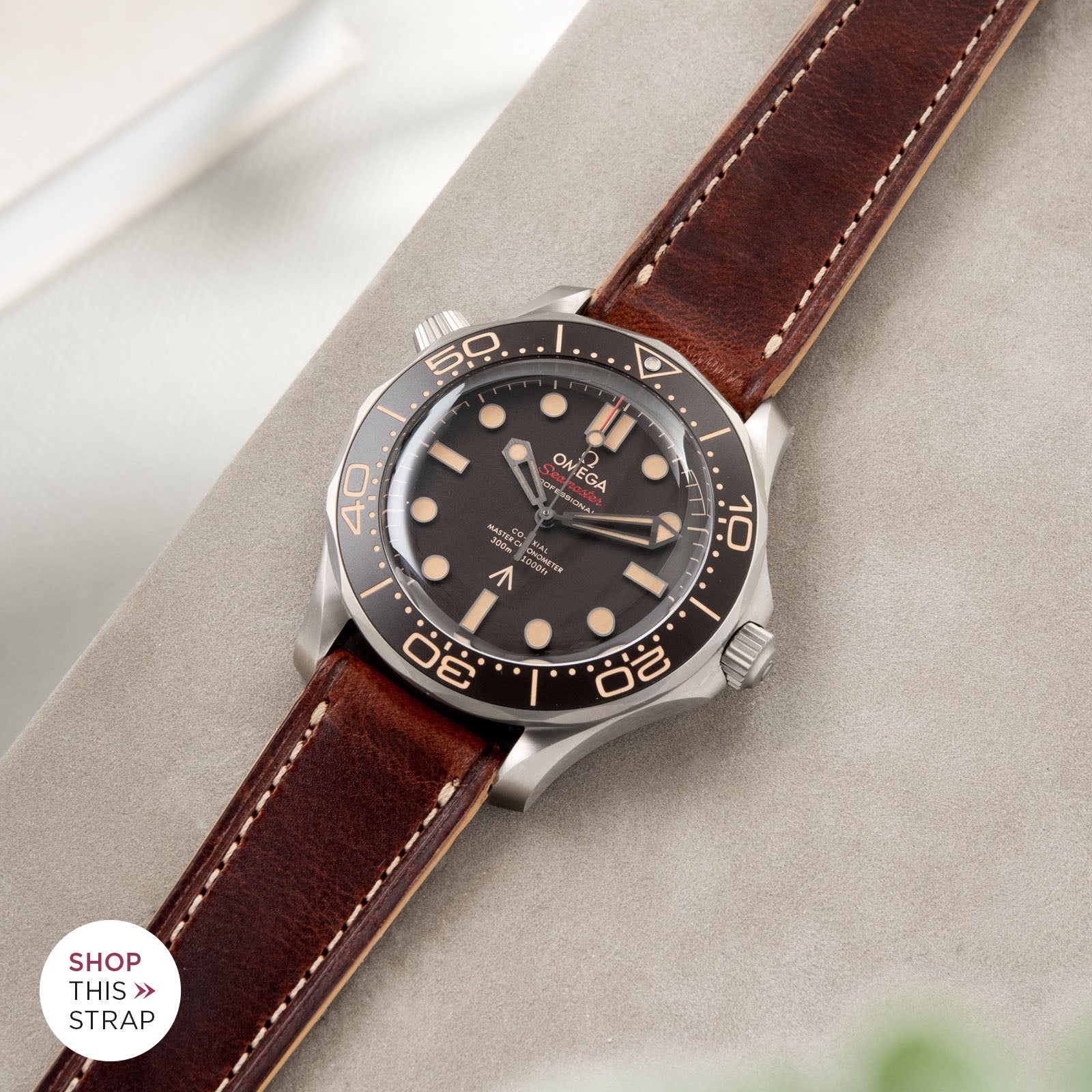 Bulang and Sons_Strap Guide_The Omega Seamaster James Bond_Siena Brown Retro Leather Watch Strap