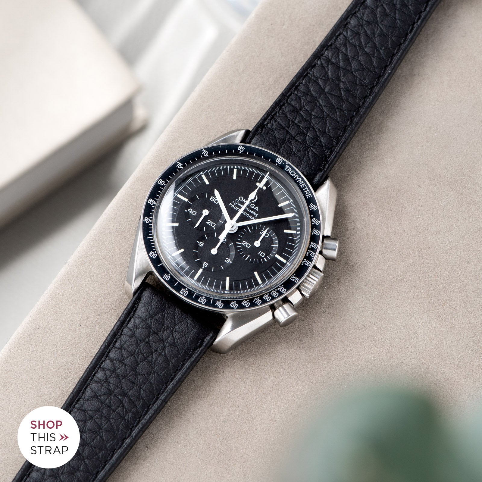 Taurillon Black Speedy Leather Watch Strap