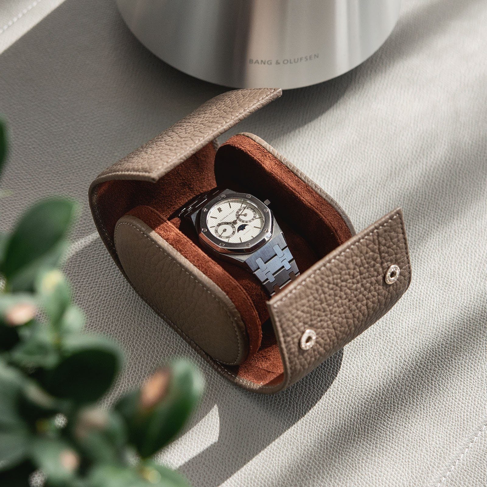 Taupe Luxury Leather Watch Box