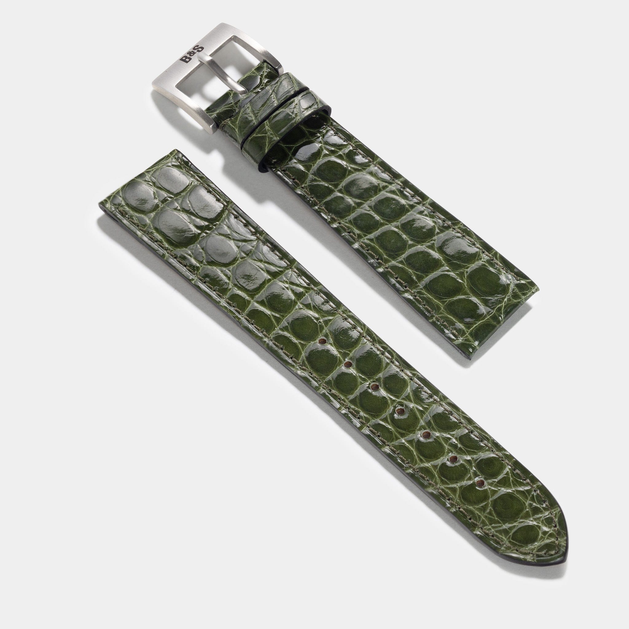 Bronze Perfect Match Vintage Green Leather Watch Strap