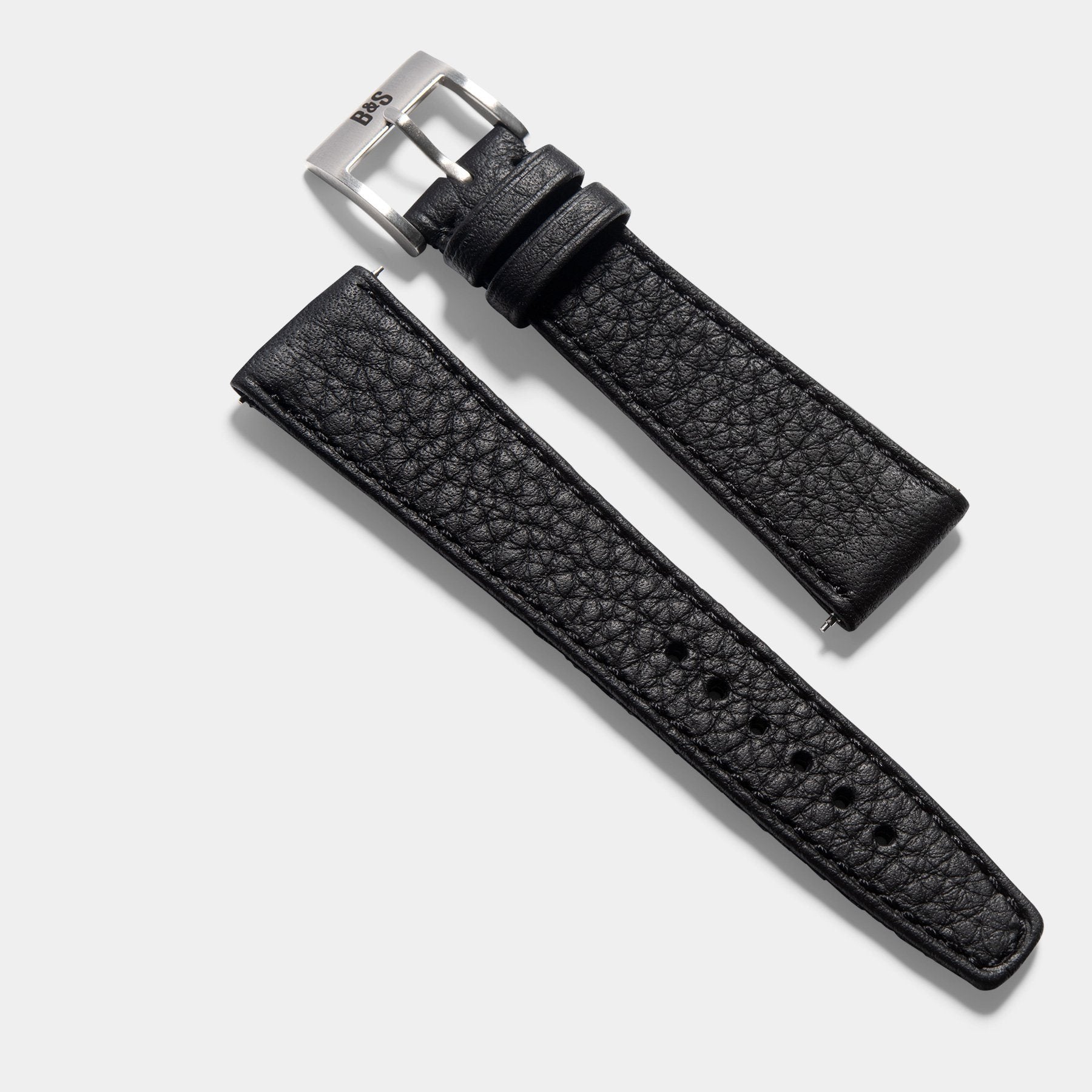 Racing Black Speedy Leather Watch Strap