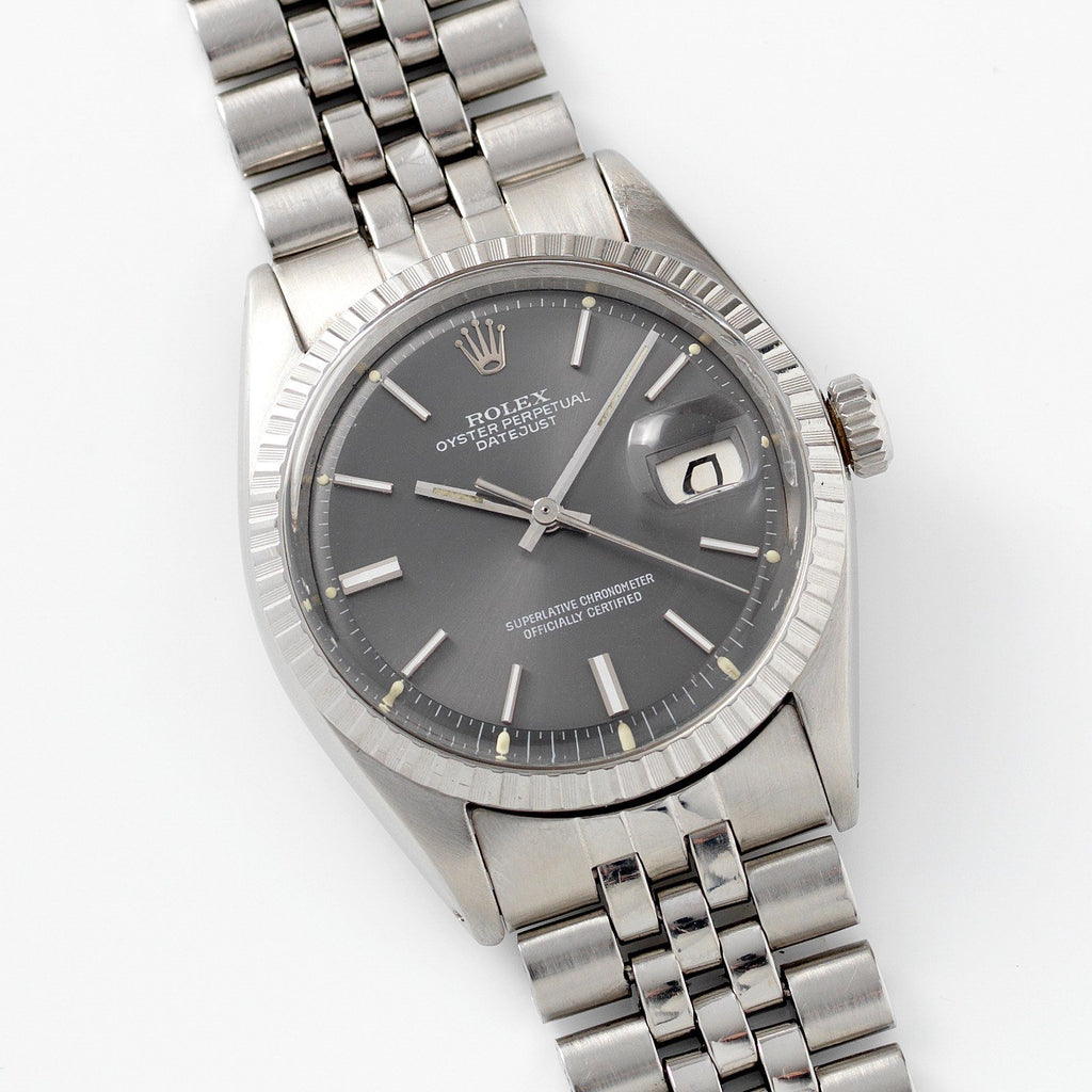 rolex with grey face