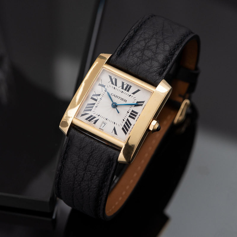cartier tank francaise small leather strap