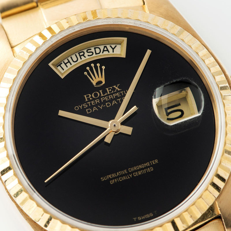 rolex day date black onyx dial