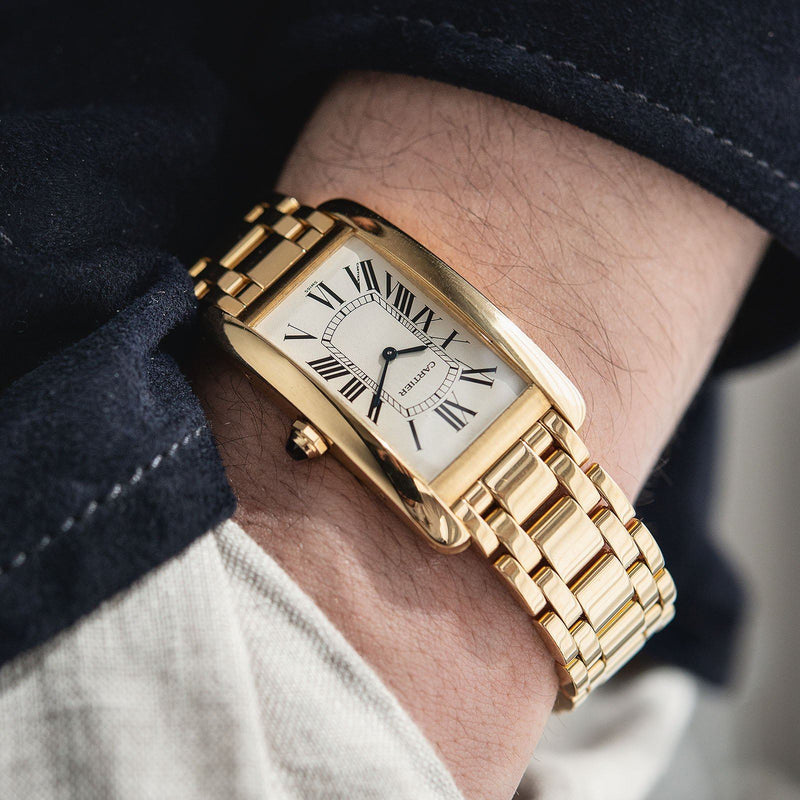 cartier tank americaine gold bracelet