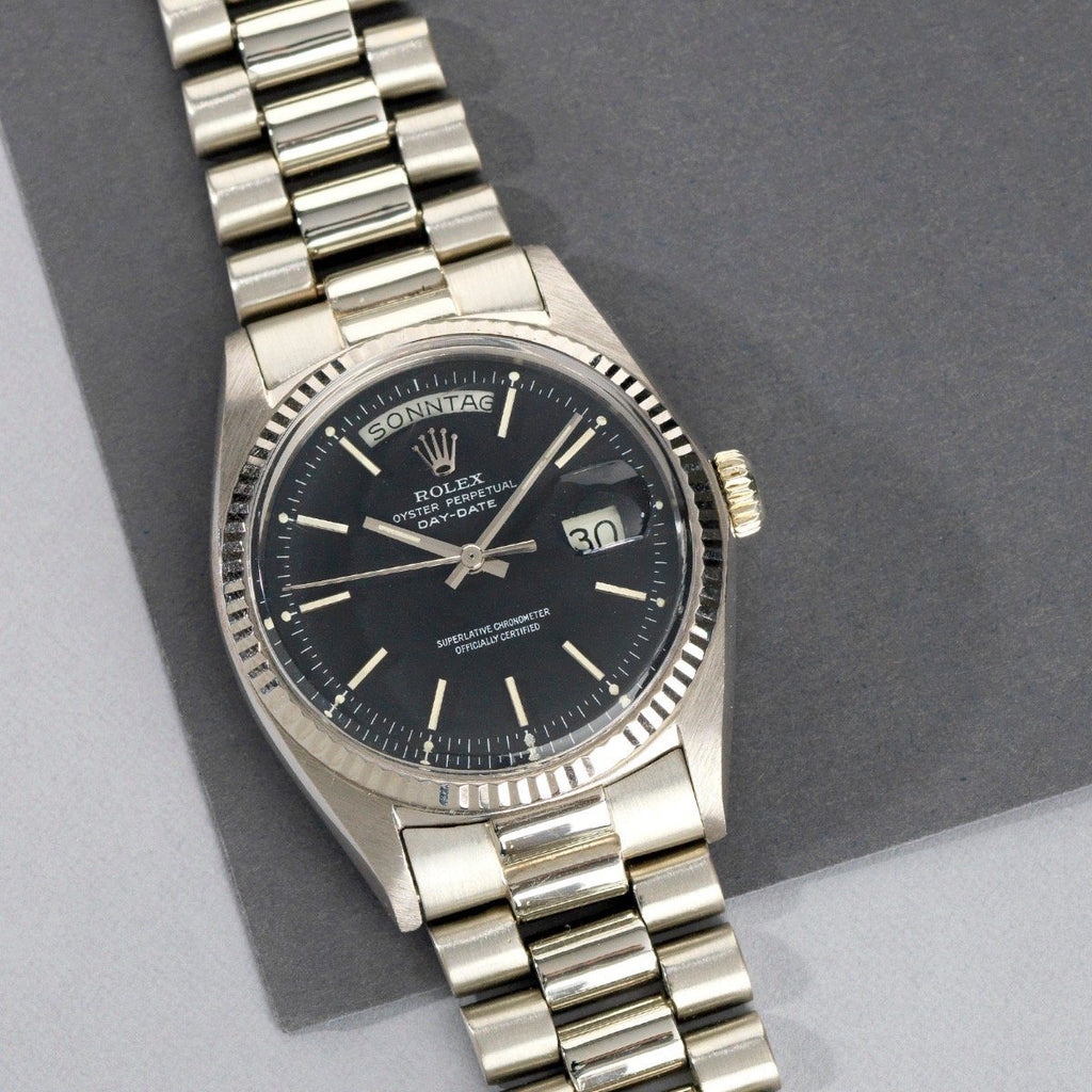 Rolex 1803 Day Date Black Marble Dial 