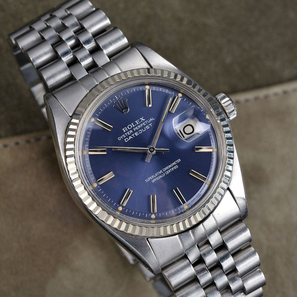 rolex datejust 1601 blue dial