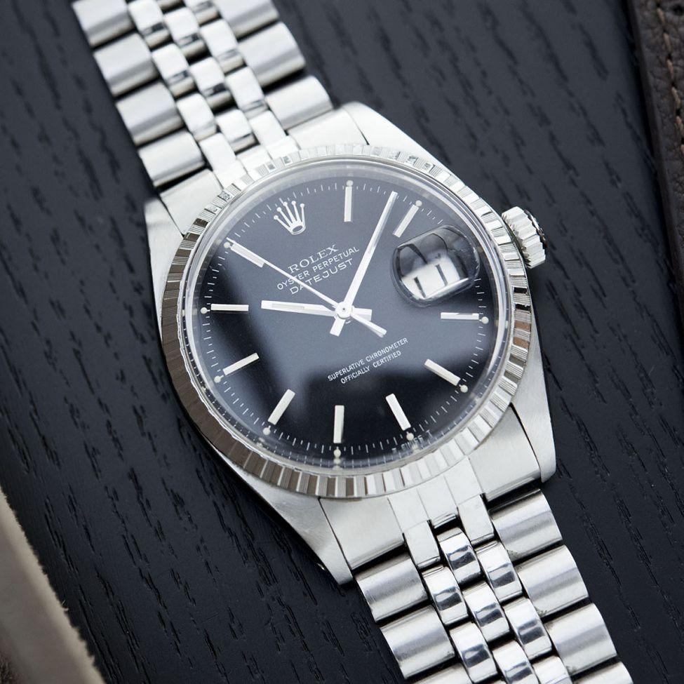 vintage rolex datejust black dial