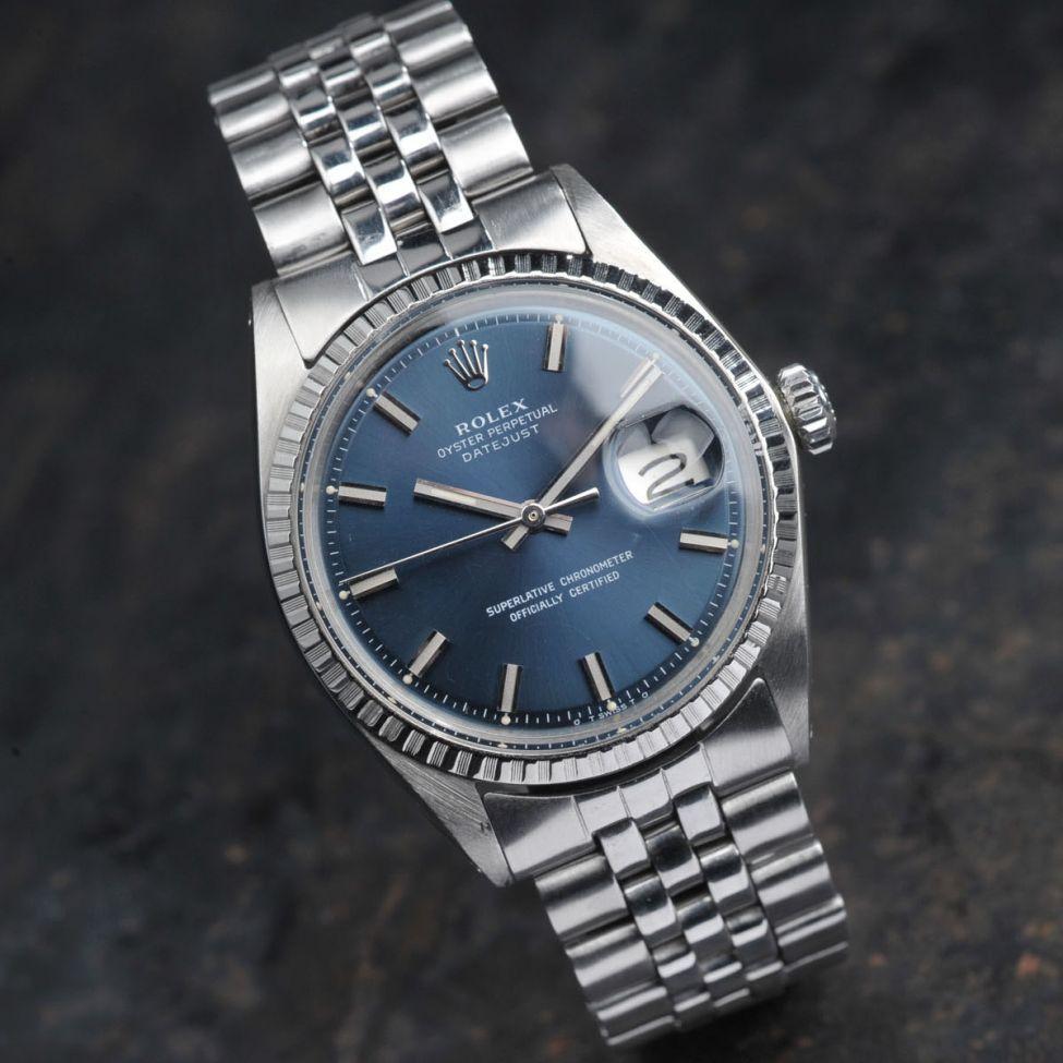 rolex datejust 1603 blue dial