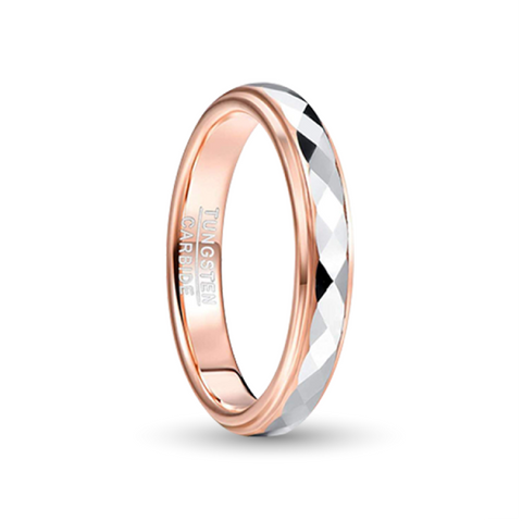 Gold Tungsten Carbide Ring With Silver Stainless Steel inlay
