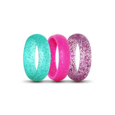 Ladies Sparkle Silicone Three Pack with Blue, Pink and Purple Colours