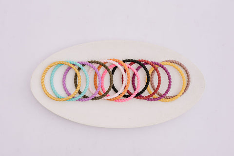 collection of silicone rope bracelets