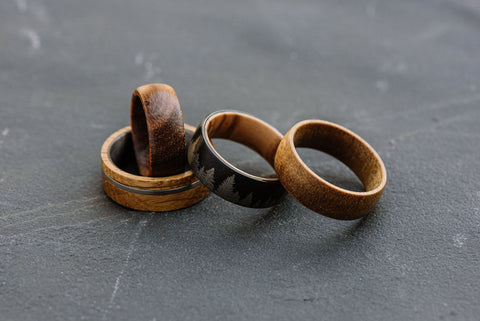 four wooden rings