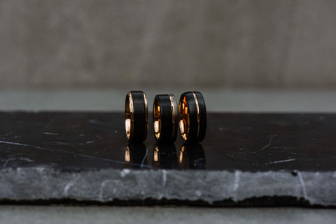 three tungsten carbide rings