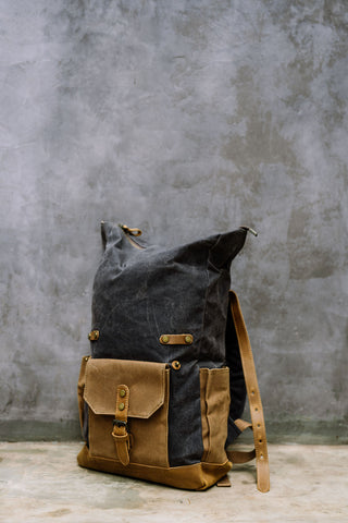 Orbit wax canvas backpack