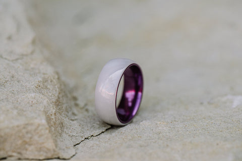white and purple ladies ceramic ring