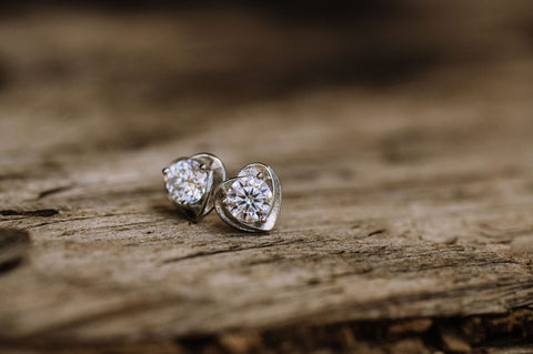 sterling silver moissanite earrings