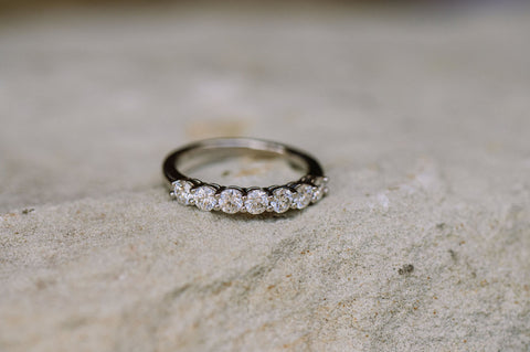 sterling silver moissanite ring