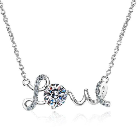 Moissanite Necklace with Lace and Stone 