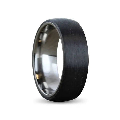 Carbon Fibre Ring With Silver Tungsten Carbide Inner