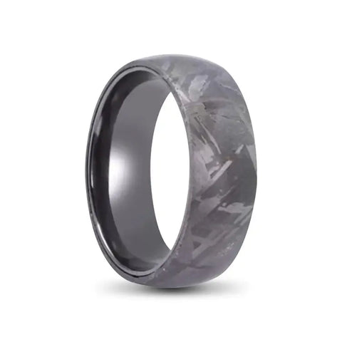 Meteorite Ring With Tantalum Sleeve