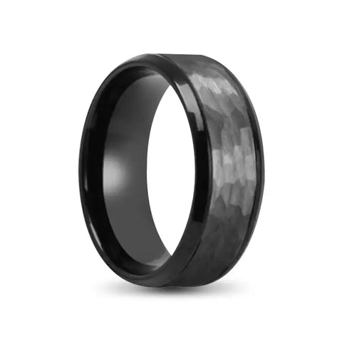Black Tungsten Carbide Ring Wih Tantalum Inlay