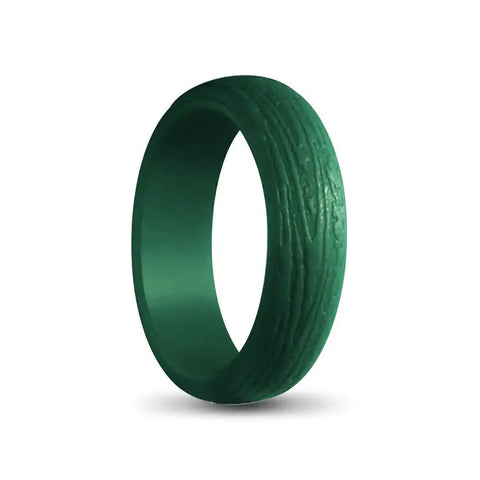 Ladies Pattern Green Silicone Ring