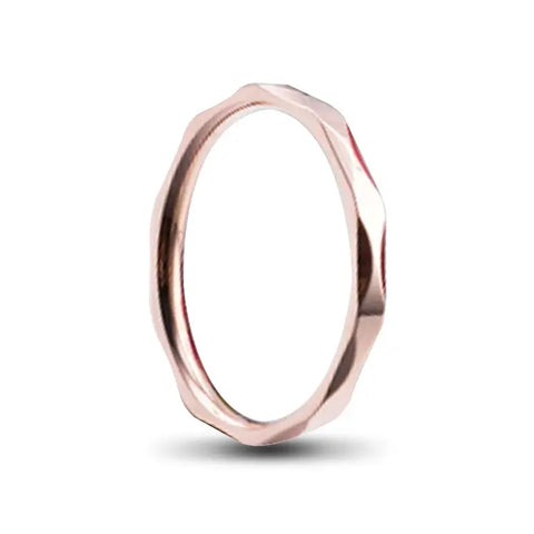 Ladies Slim Gold Titanium Ring