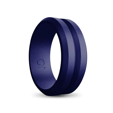 Mens Stream Blue Silicone Ring