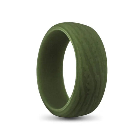 mens textured green silicone ring
