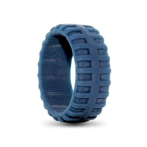 Mens Blue Tyre Silicone Ring