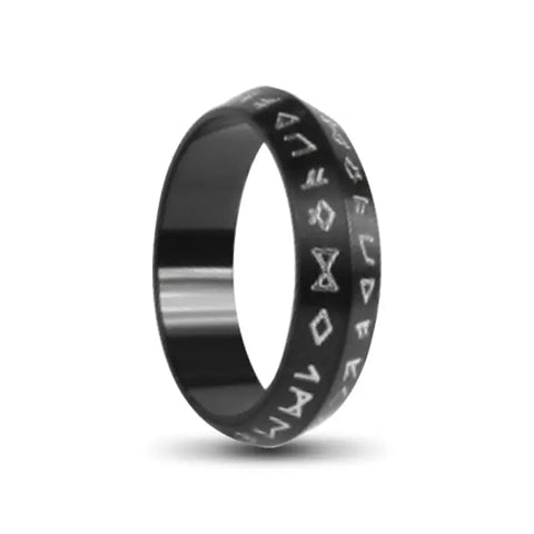 Black Stainless Steel Viking Ring Arne