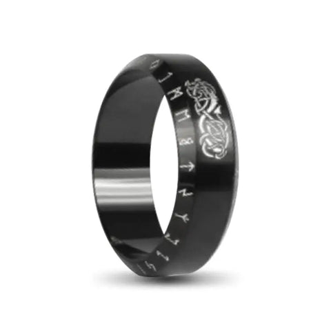 Black Stainless Steel Viking Ring Bo