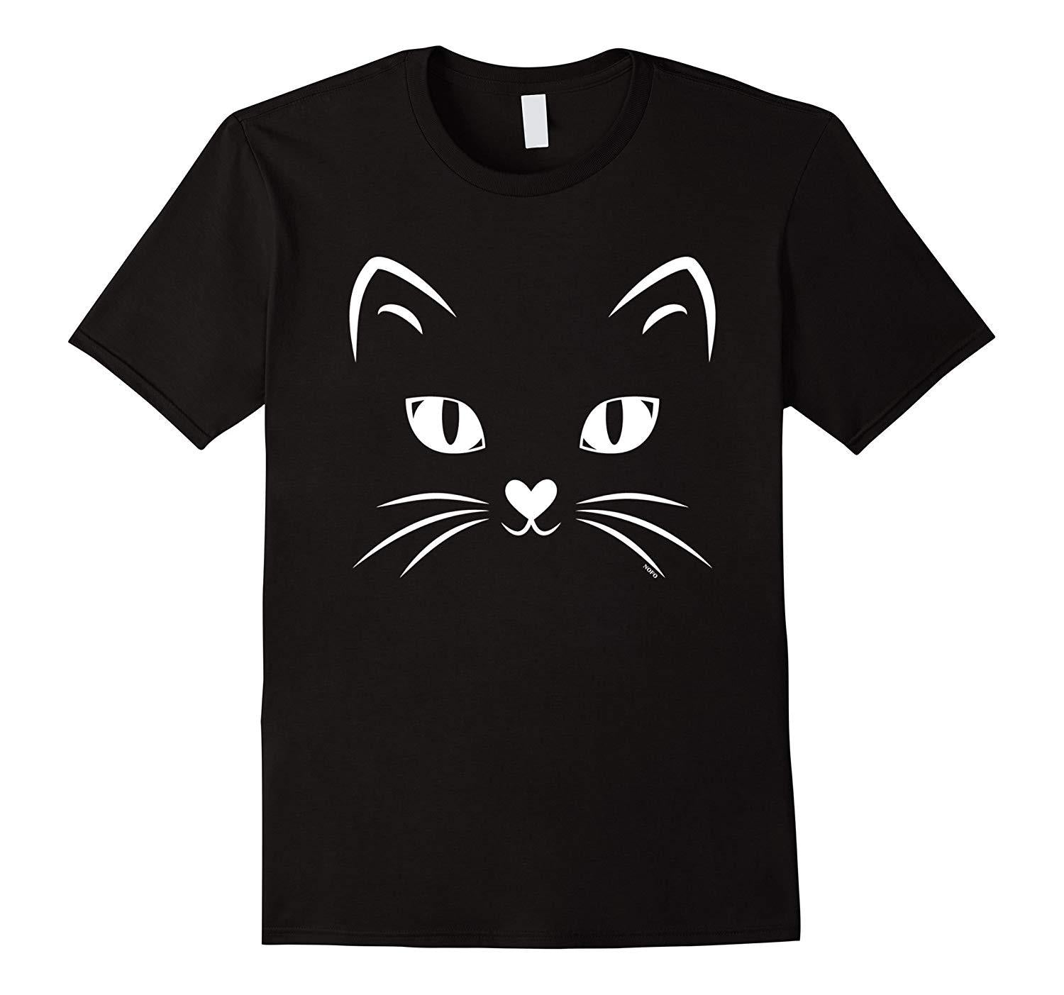 Cat Face Black Cat Halloween Costume T Shirt