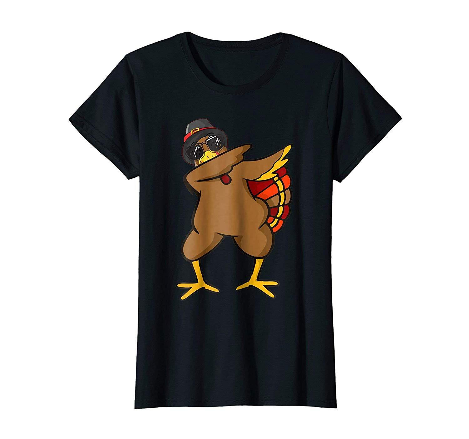 Funny Dabbing Turkey Thanksgiving T Shirt Out Clothes