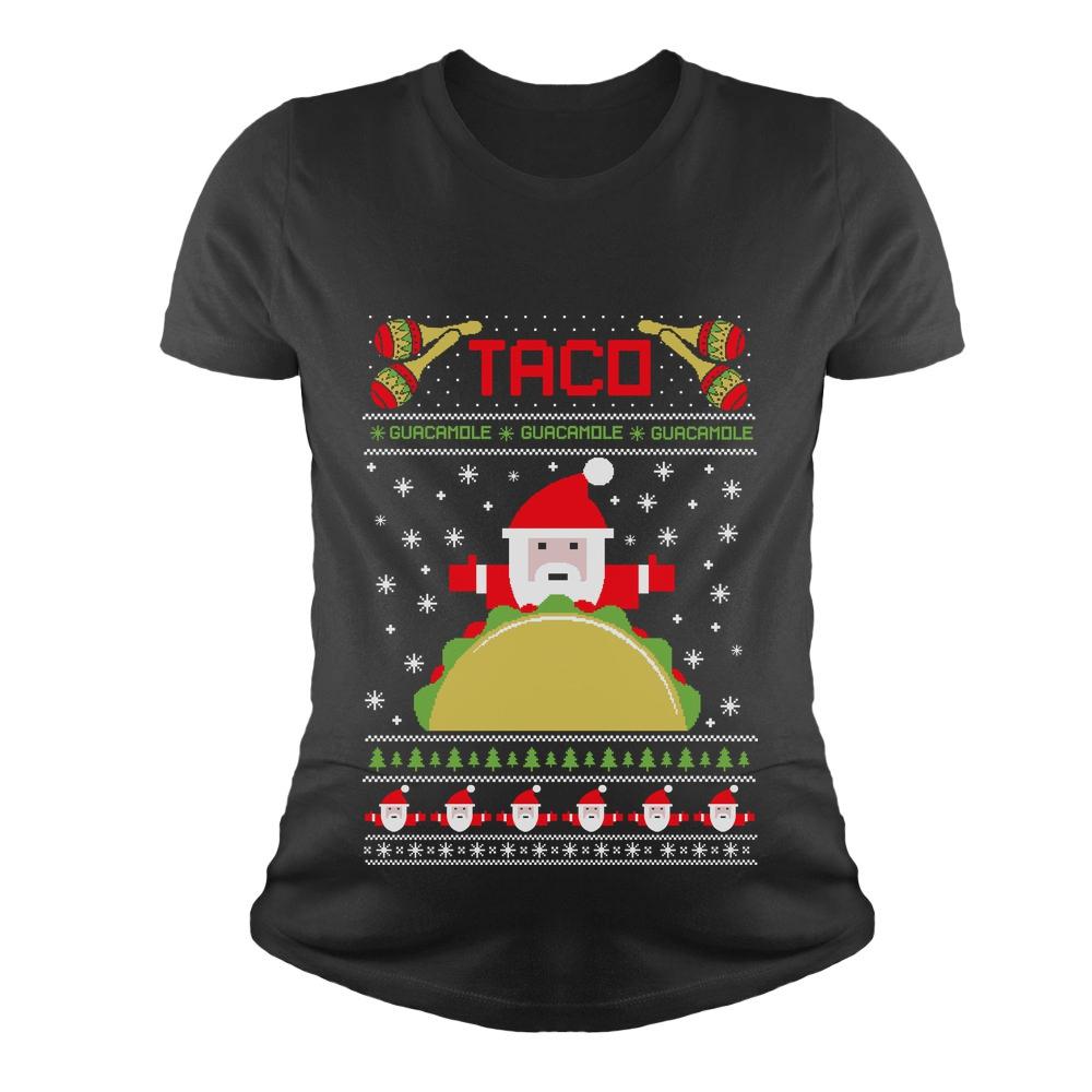 Taco Santa Ugly Christmas Funny Maternity Shirt