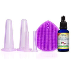 facial massage cupping set with beauty oil