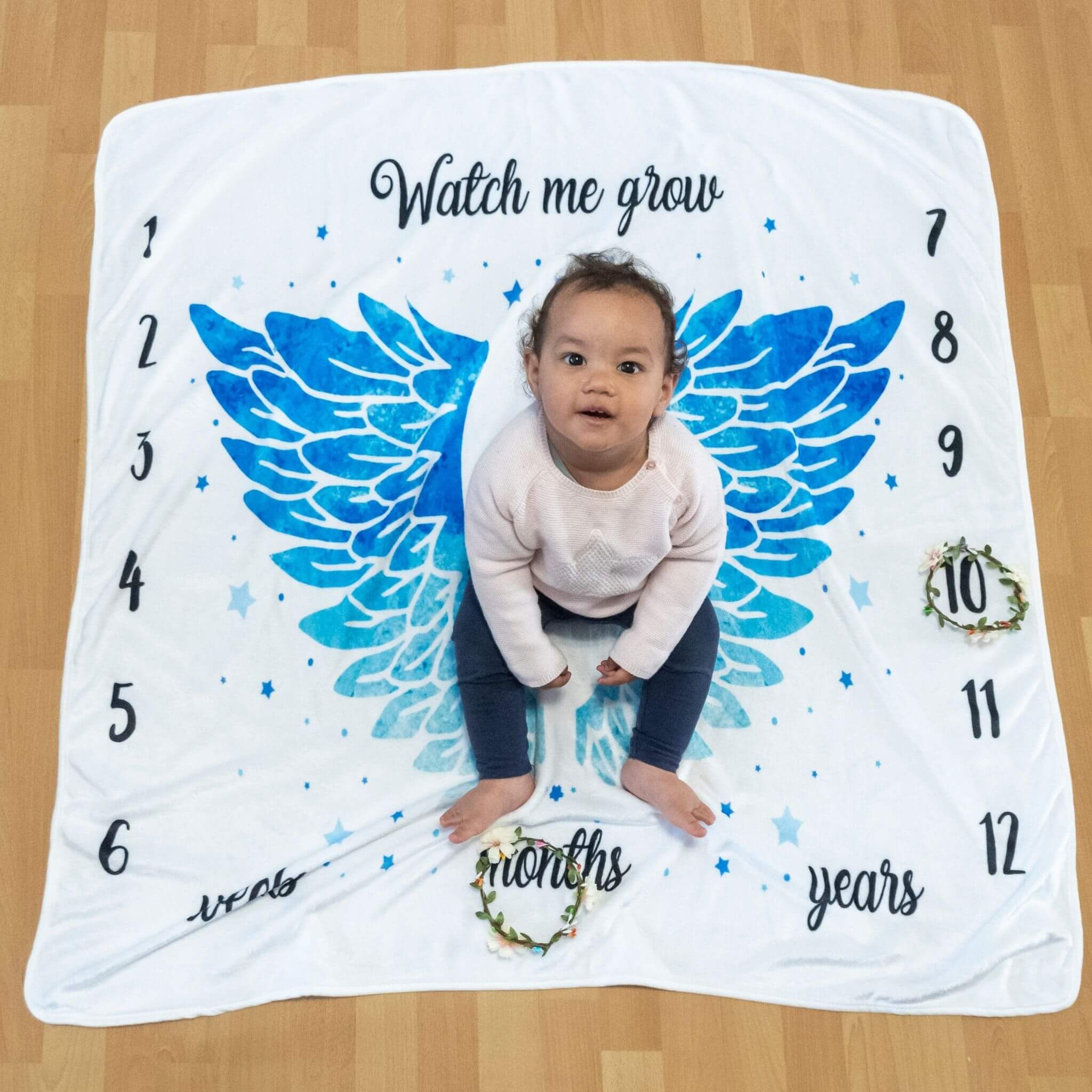 Download Baby Monthly Milestone Blanket 100 Organic Fleece We Care Vida We Care Vida