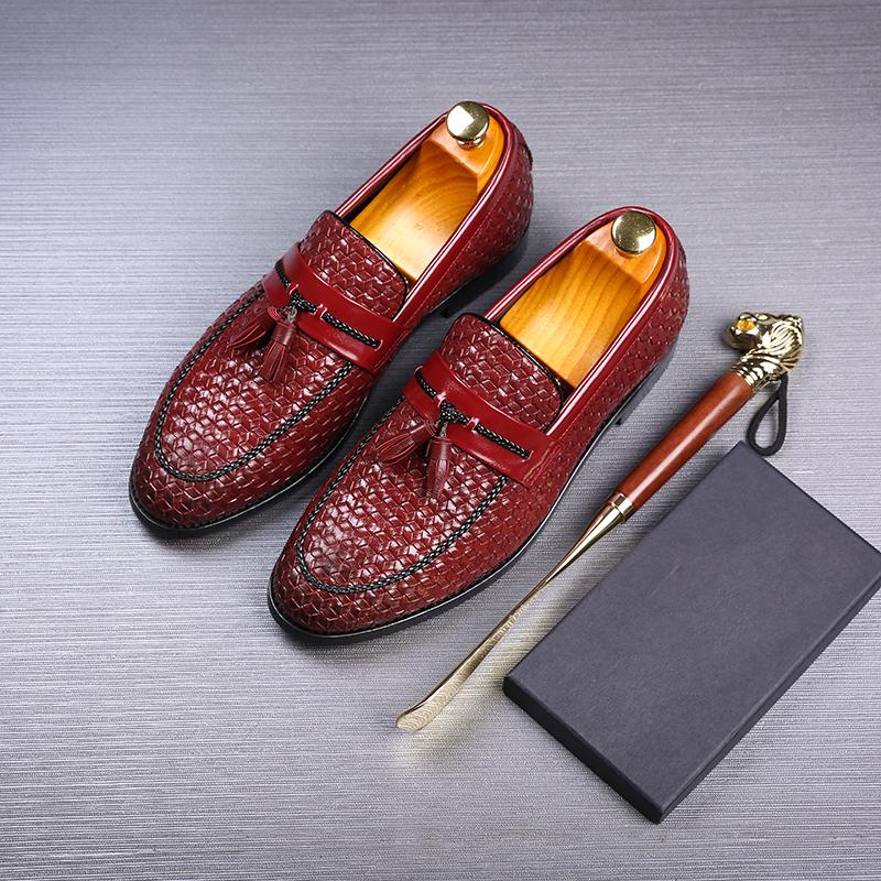 Italian Fashion Tassel Lattice Business Leather Shoes – zalandan