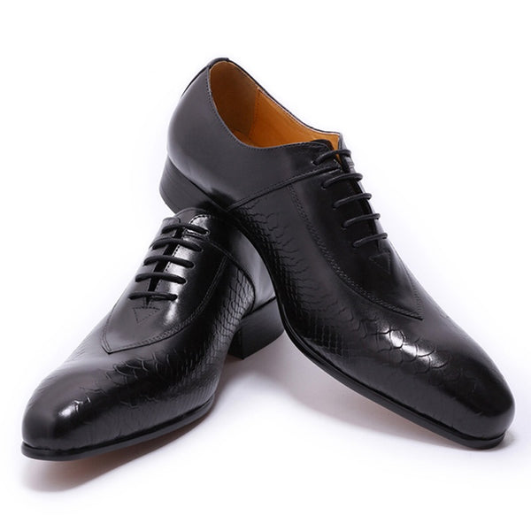 Men's Leather Patchwork Dress Shoes – zalandan