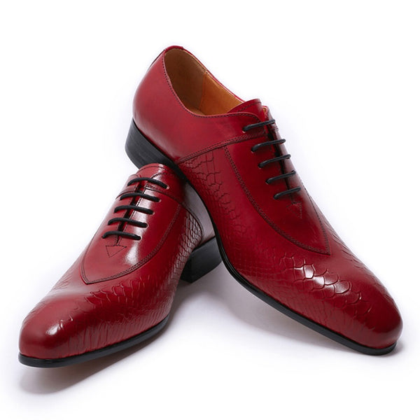 Men's Leather Patchwork Dress Shoes – zalandan