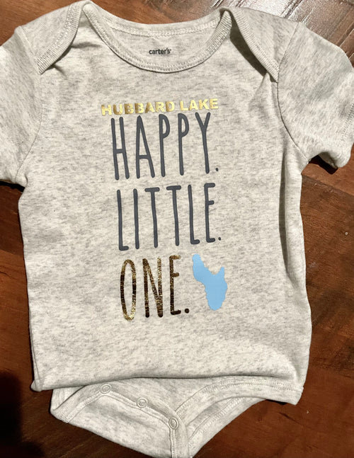 Hubbard Lake happy little one Onesie