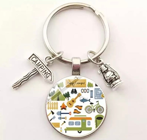 Happy camper keychains